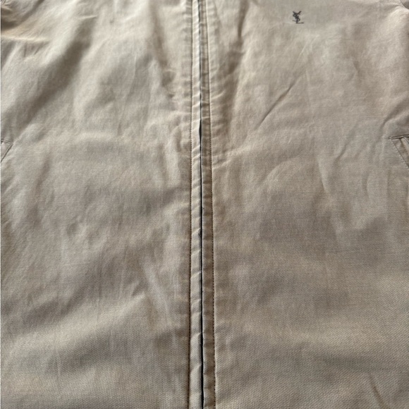 Yves Saint Laurent Vintage Windbreaker Jacket Khaki Logo Size XL - Picture 2 of 7